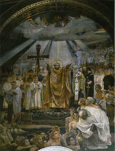 Viktor Vasnetsov The Baptism of Kievans. France oil painting art